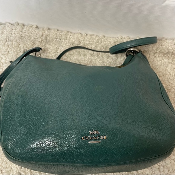 Coach Leather Green Convertible Crossbody Purse Bag - Picture 9 of 10